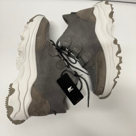 Sorel Womens Kinetic Breakthru Caribou Waterproof Boot Quarry Sea Salt Size 10.5 - Picture 5 of 8